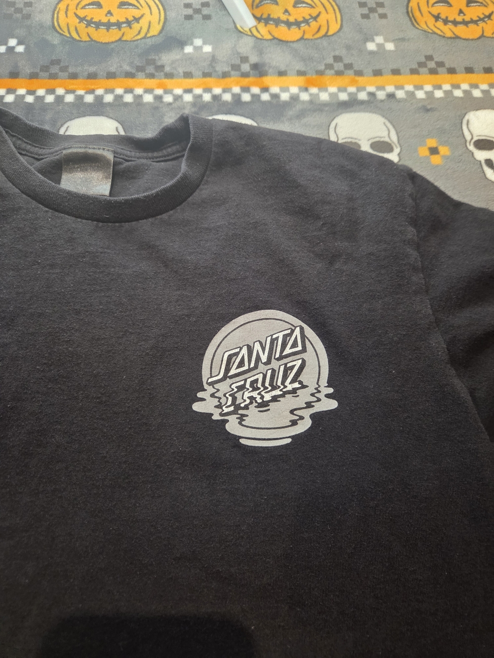 Santa Cruz Skateboards Black Graphic Tee - Reflective Logo